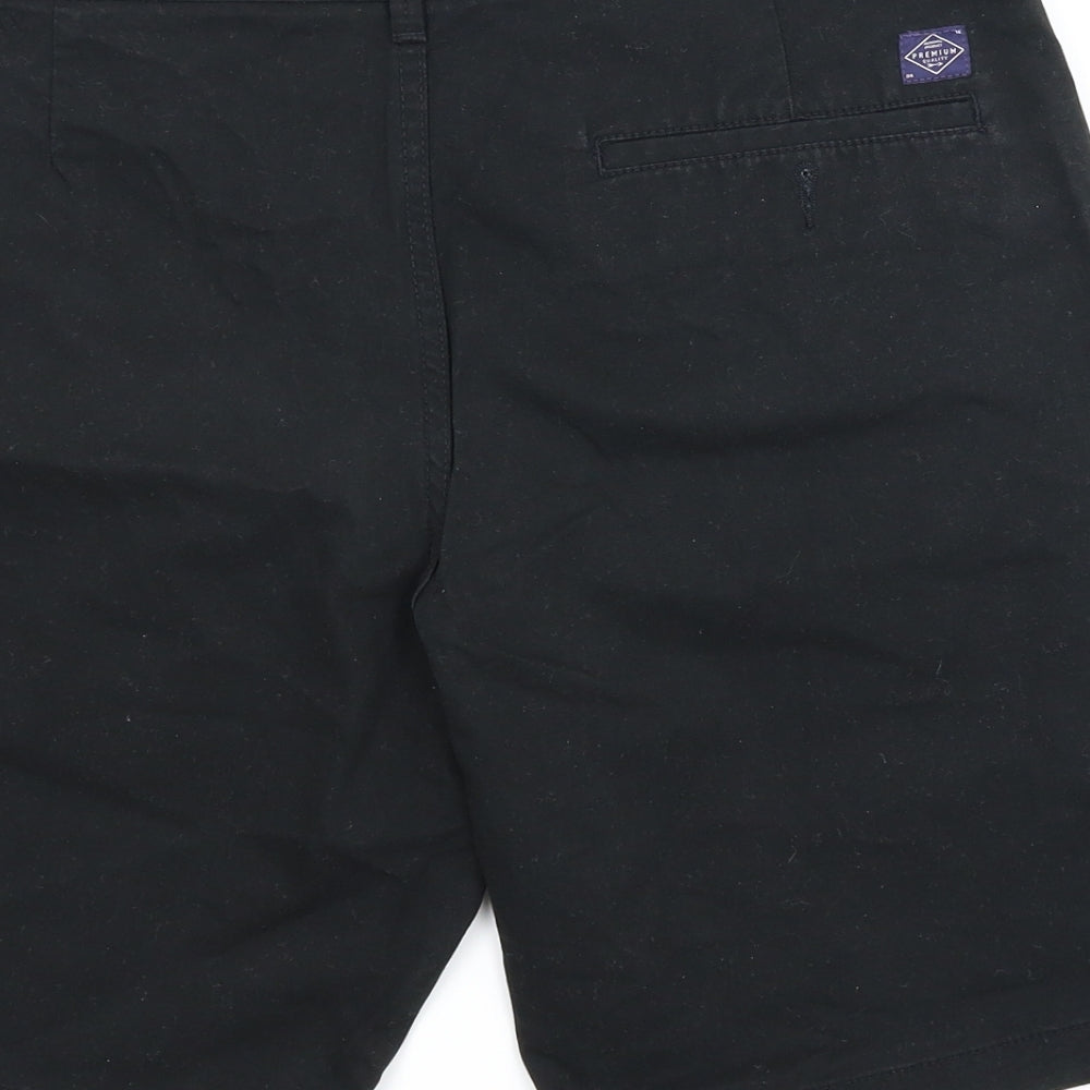 M&S Mens Black   Chino Shorts Size 34 in