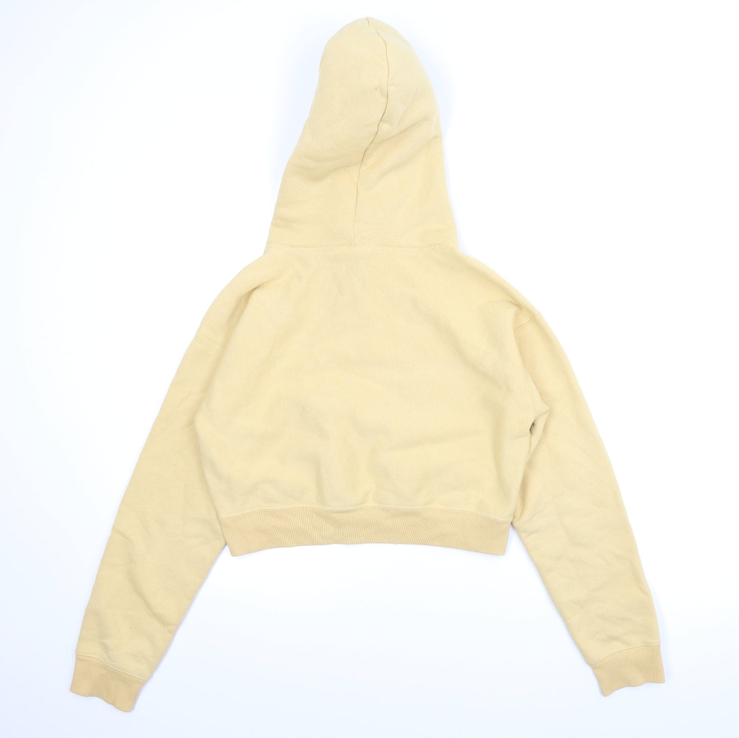 Champion Womens Yellow   Pullover Hoodie Size S  - Cropped