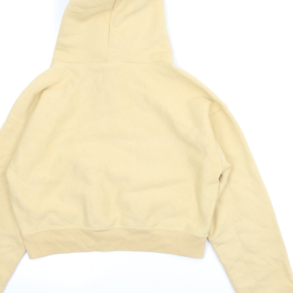 Champion Womens Yellow   Pullover Hoodie Size S  - Cropped