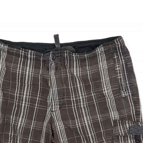 Nike Mens Brown Plaid  Bermuda Shorts Size XL
