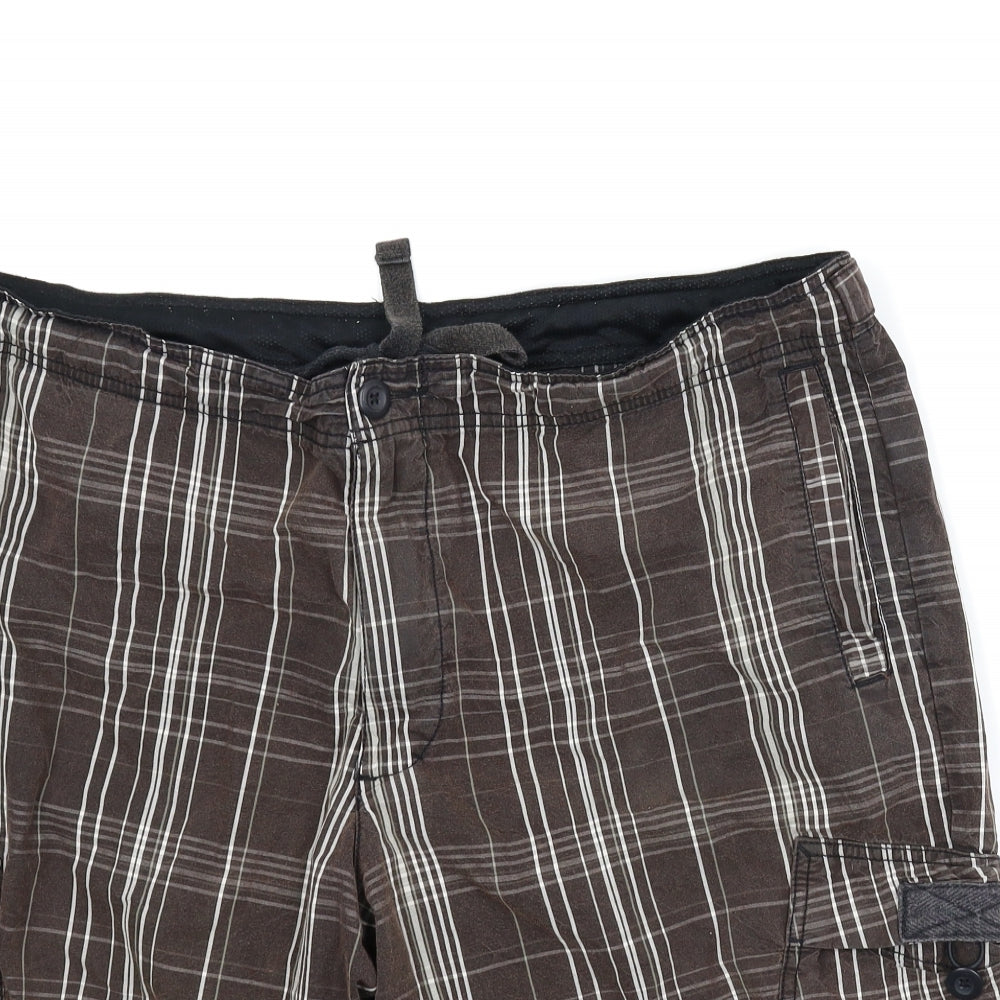 Nike Mens Brown Plaid  Bermuda Shorts Size XL
