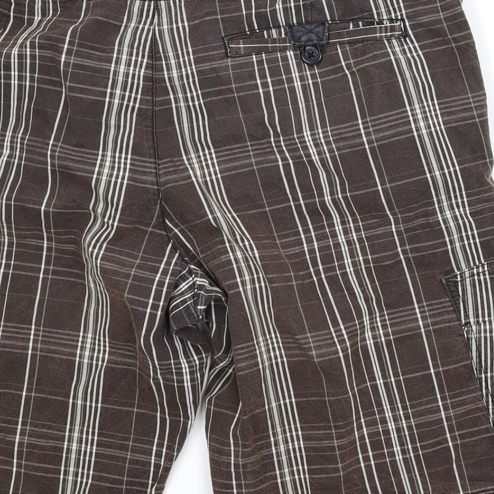 Nike Mens Brown Plaid  Bermuda Shorts Size XL