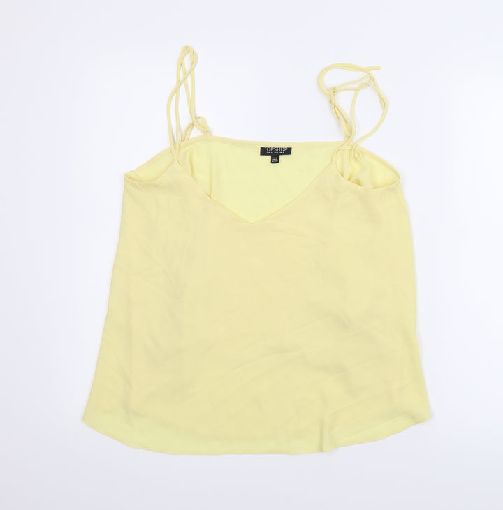 Topshop Womens Yellow Basic Blouse Size 8