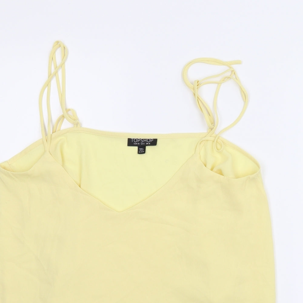 Topshop Womens Yellow   Basic Blouse Size 8