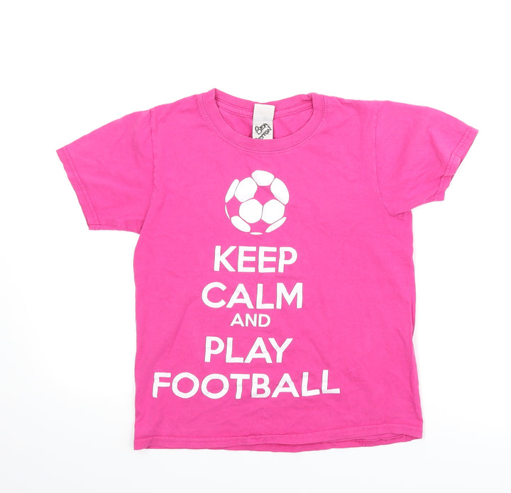 Gildan Girls Pink Basic T-Shirt Size 8-9 Years