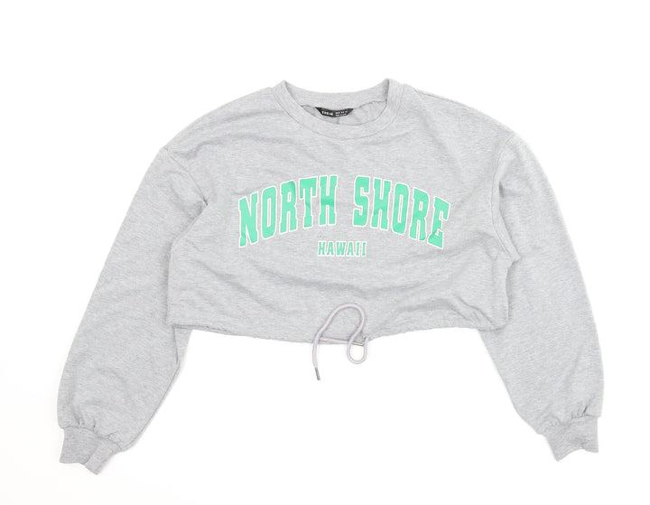 SheIn Womens Grey Pullover Sweatshirt Size XS - Cropped