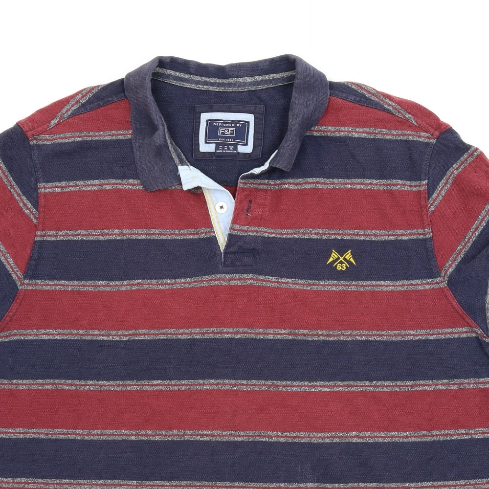F&F Mens Multicoloured Striped   T-Shirt Size XL