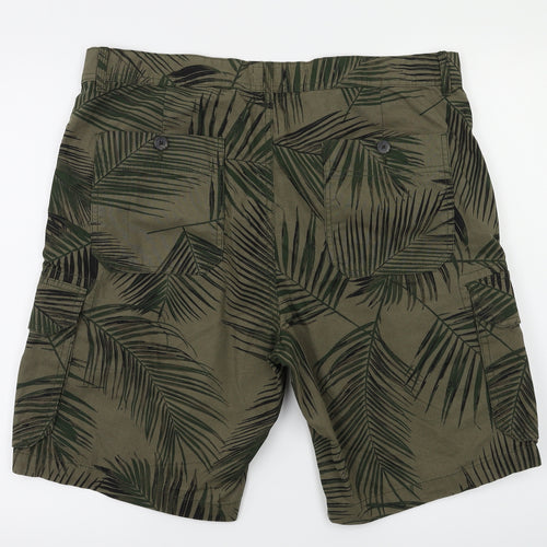 Preworn Mens Green Floral  Biker Shorts Size 38