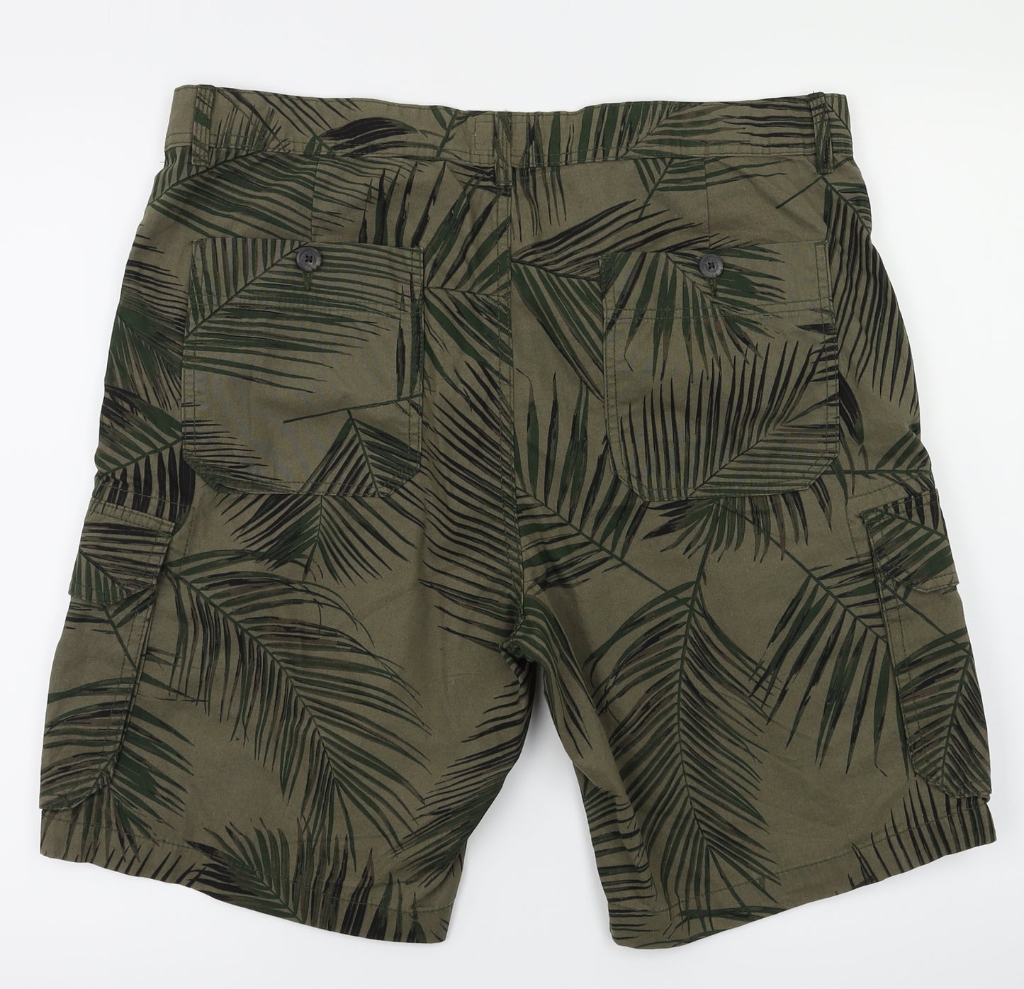 Preworn Mens Green Floral  Biker Shorts Size 38