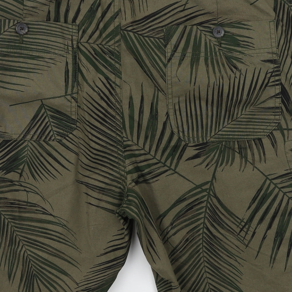 Preworn Mens Green Floral  Biker Shorts Size 38