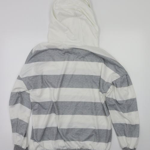 Preworn Womens Grey Striped  Pullover Jumper Size M