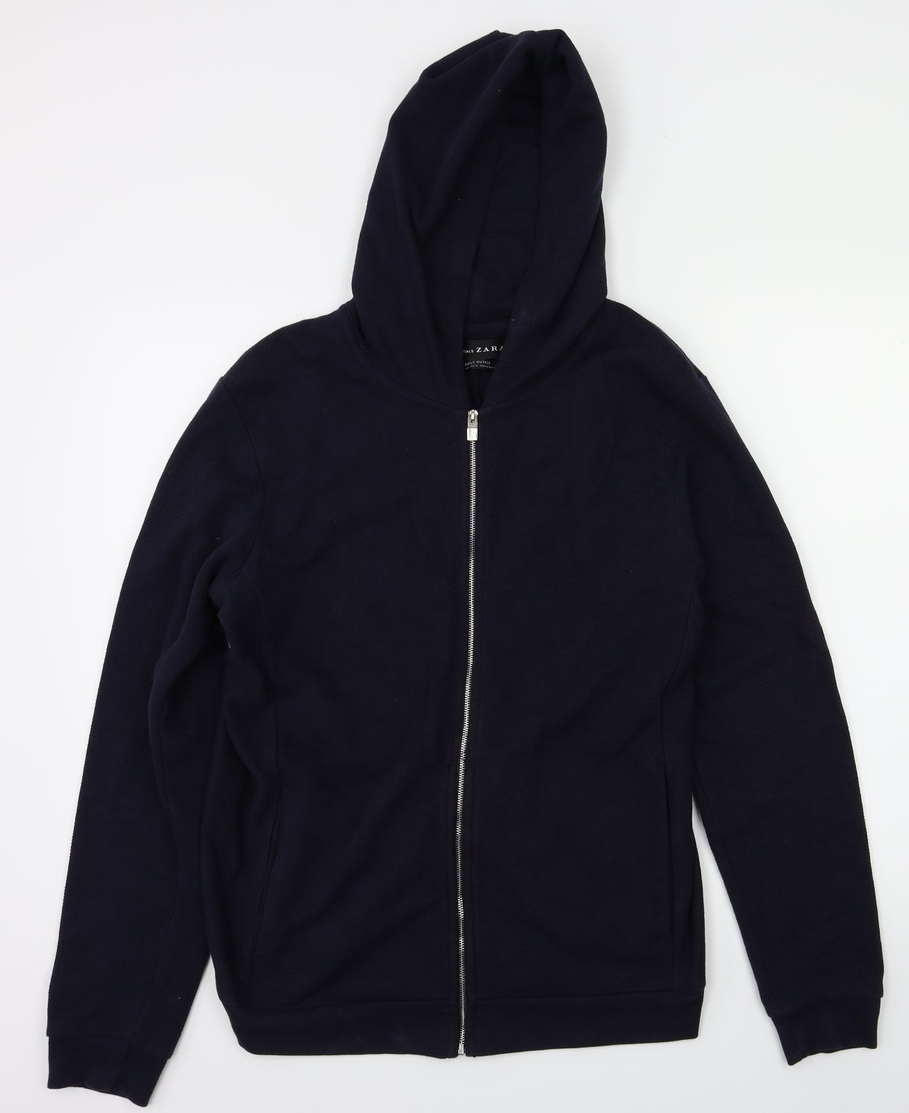 Zara Mens Blue   Full Zip Hoodie Size L