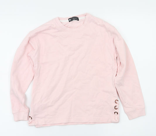 Preworn Girls Pink   Pullover Jumper Size 9-10 Years