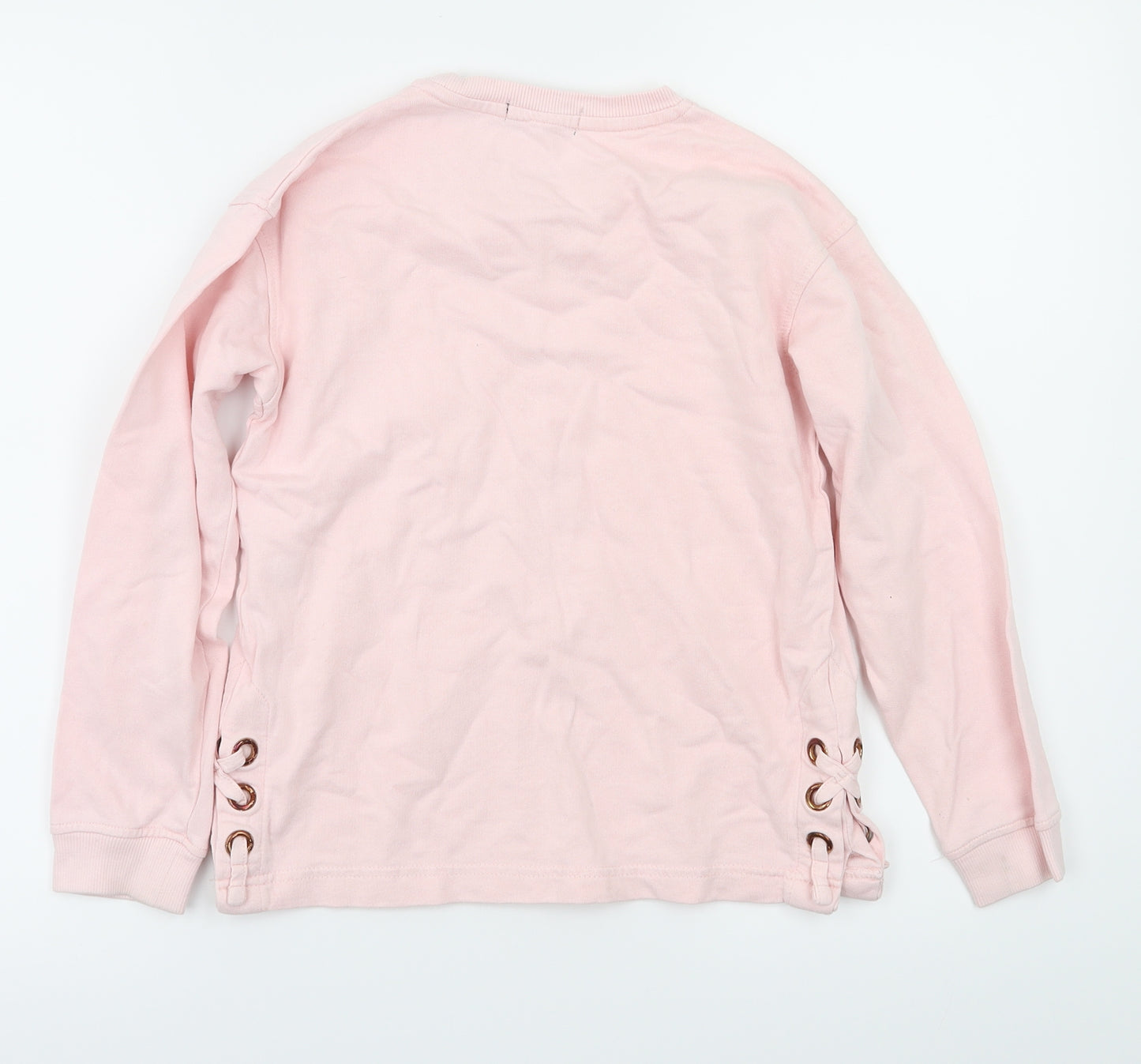 Preworn Girls Pink   Pullover Jumper Size 9-10 Years