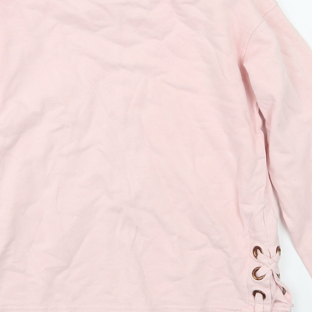 Preworn Girls Pink   Pullover Jumper Size 9-10 Years