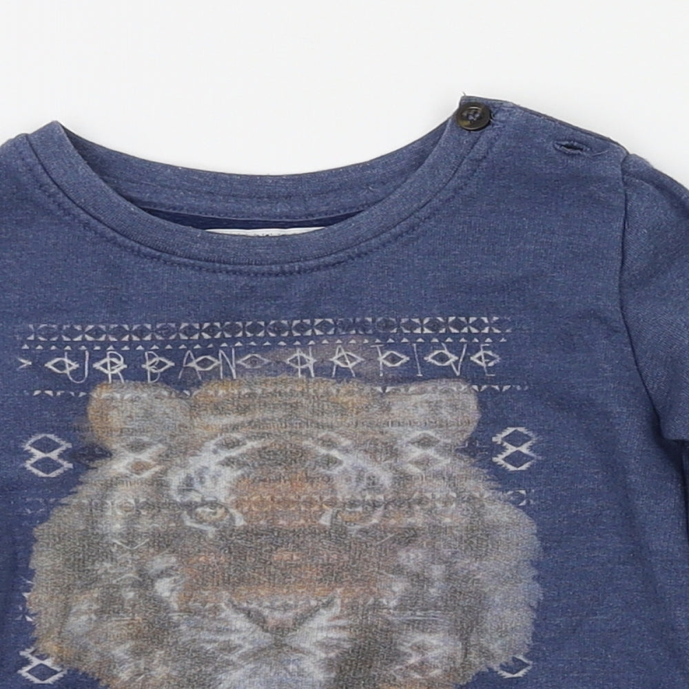 little rebel   Blue Animal Print  Pullover Jumper Size 12-18 Months