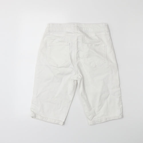 Dorothy Perkins Womens White  Denim Culotte Shorts Size 8