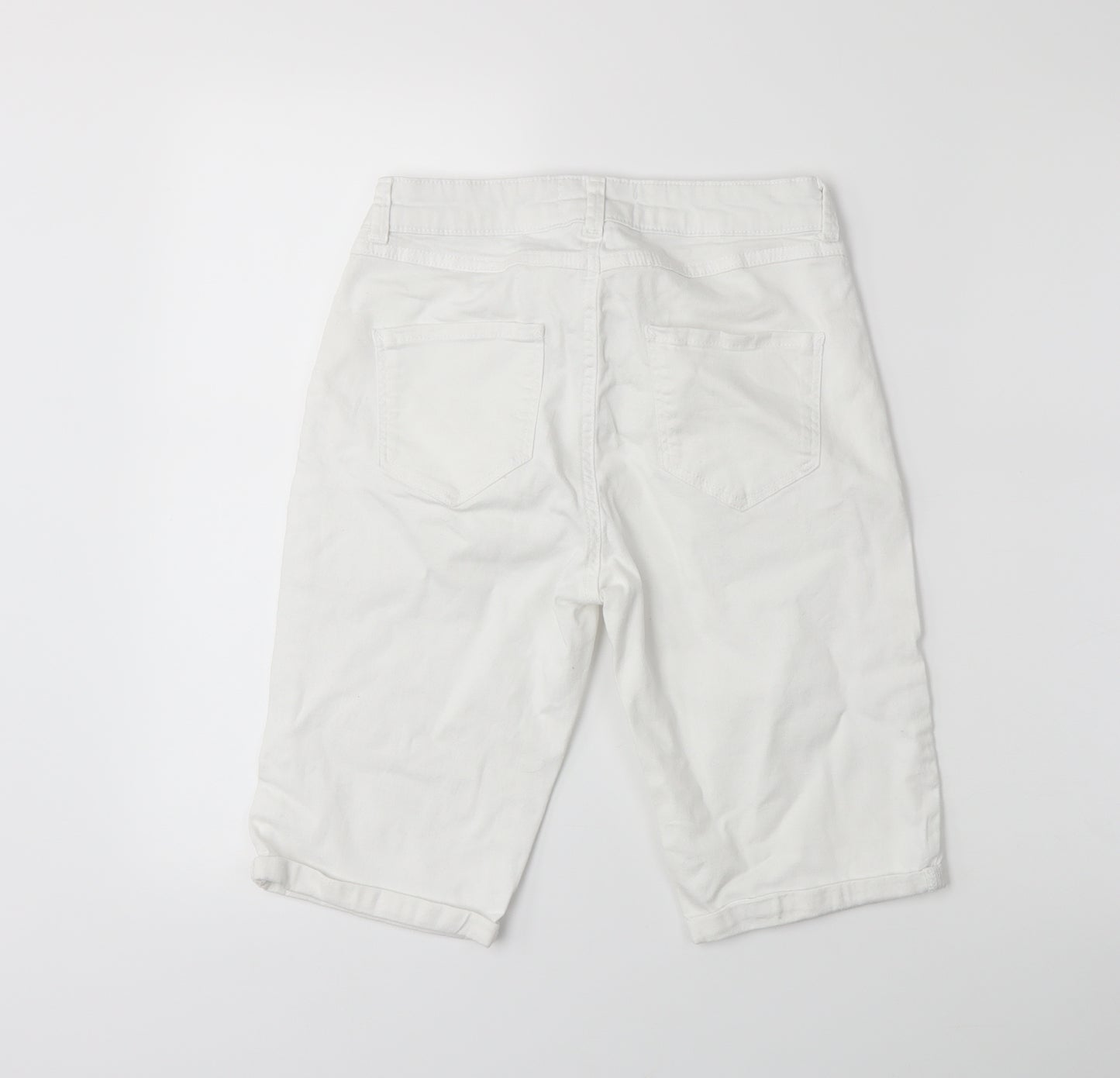 Dorothy Perkins Womens White  Denim Culotte Shorts Size 8