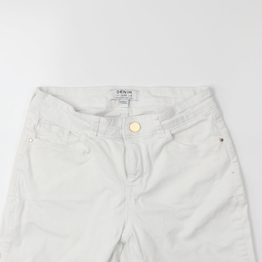 Dorothy Perkins Womens White  Denim Culotte Shorts Size 8