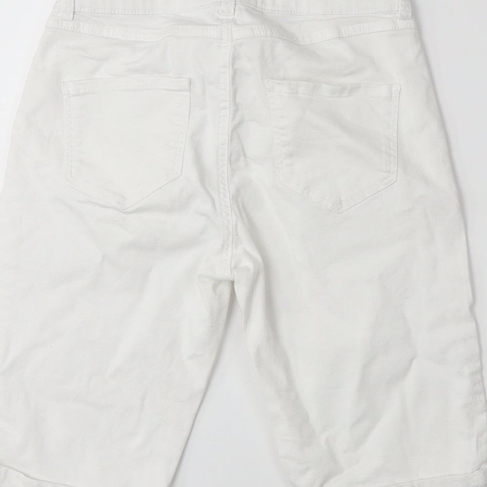 Dorothy Perkins Womens White  Denim Culotte Shorts Size 8