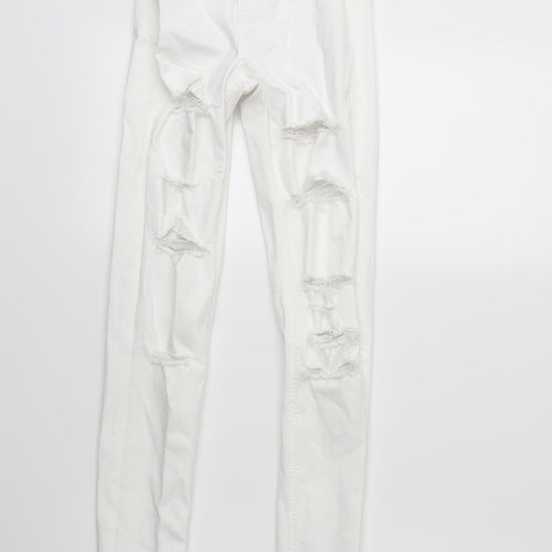 Topshop Womens White  Denim Skinny Jeans Size 25 in L32 in