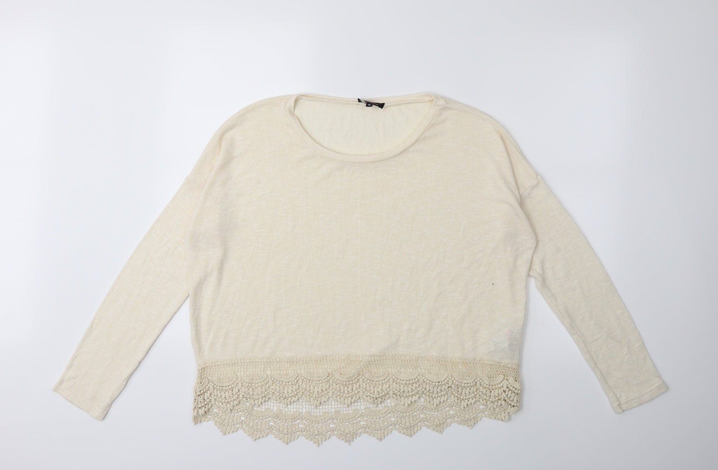 New Look Womens Beige  Knit Pullover Jumper Size 16