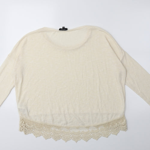 New Look Womens Beige  Knit Pullover Jumper Size 16