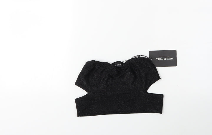 PRETTYLITTLETHING Womens Black   Basic Tank Size 10