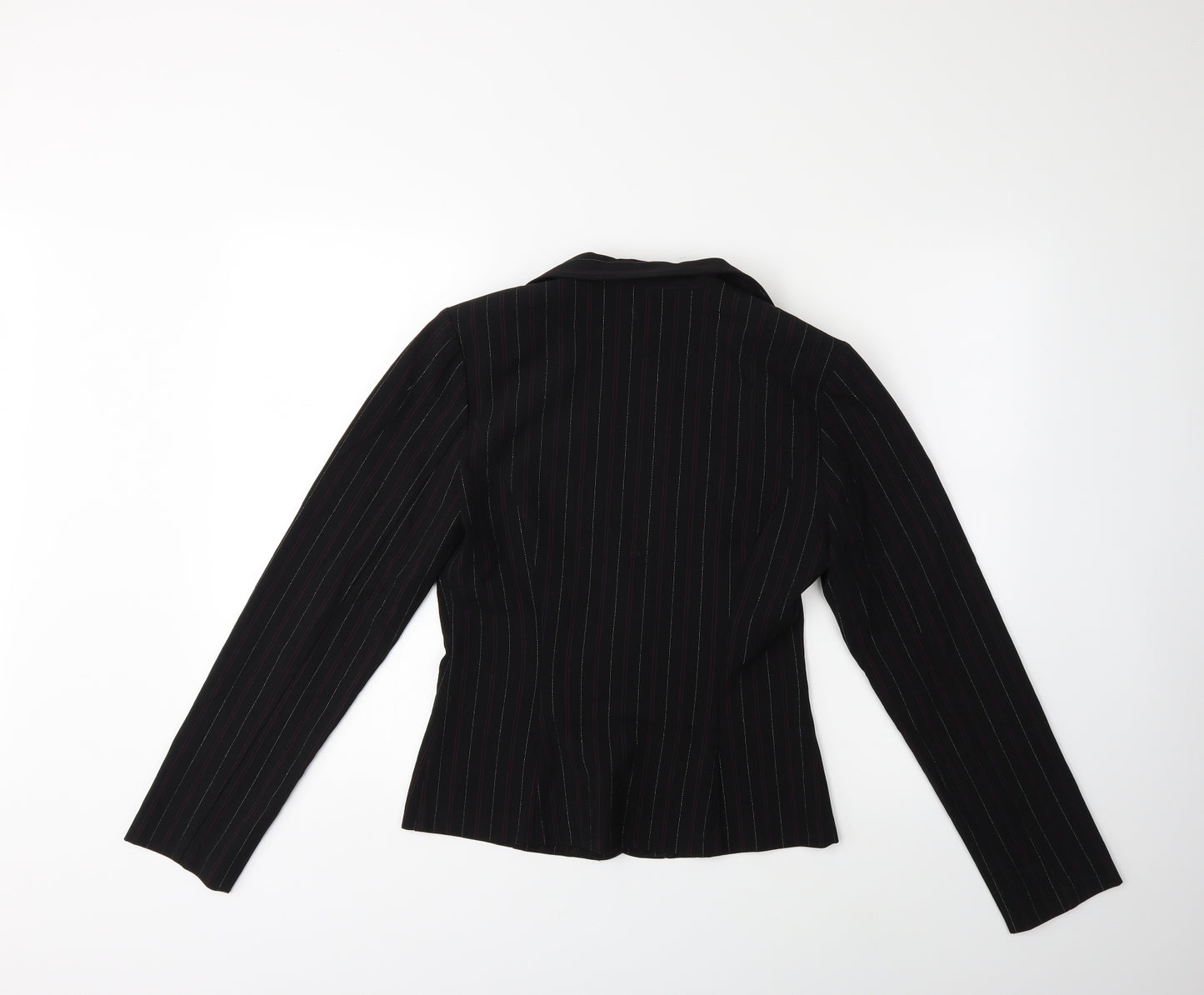 BCX Womens Black Striped  Jacket Blazer Size M