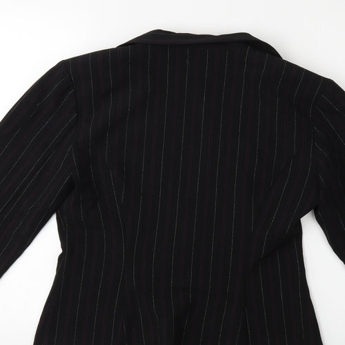 BCX Womens Black Striped  Jacket Blazer Size M
