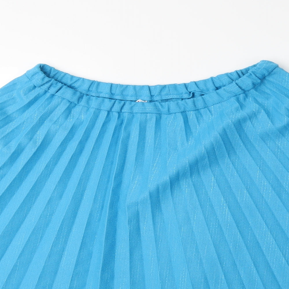 Preworn Womens Blue   Pleated Skirt Size 14
