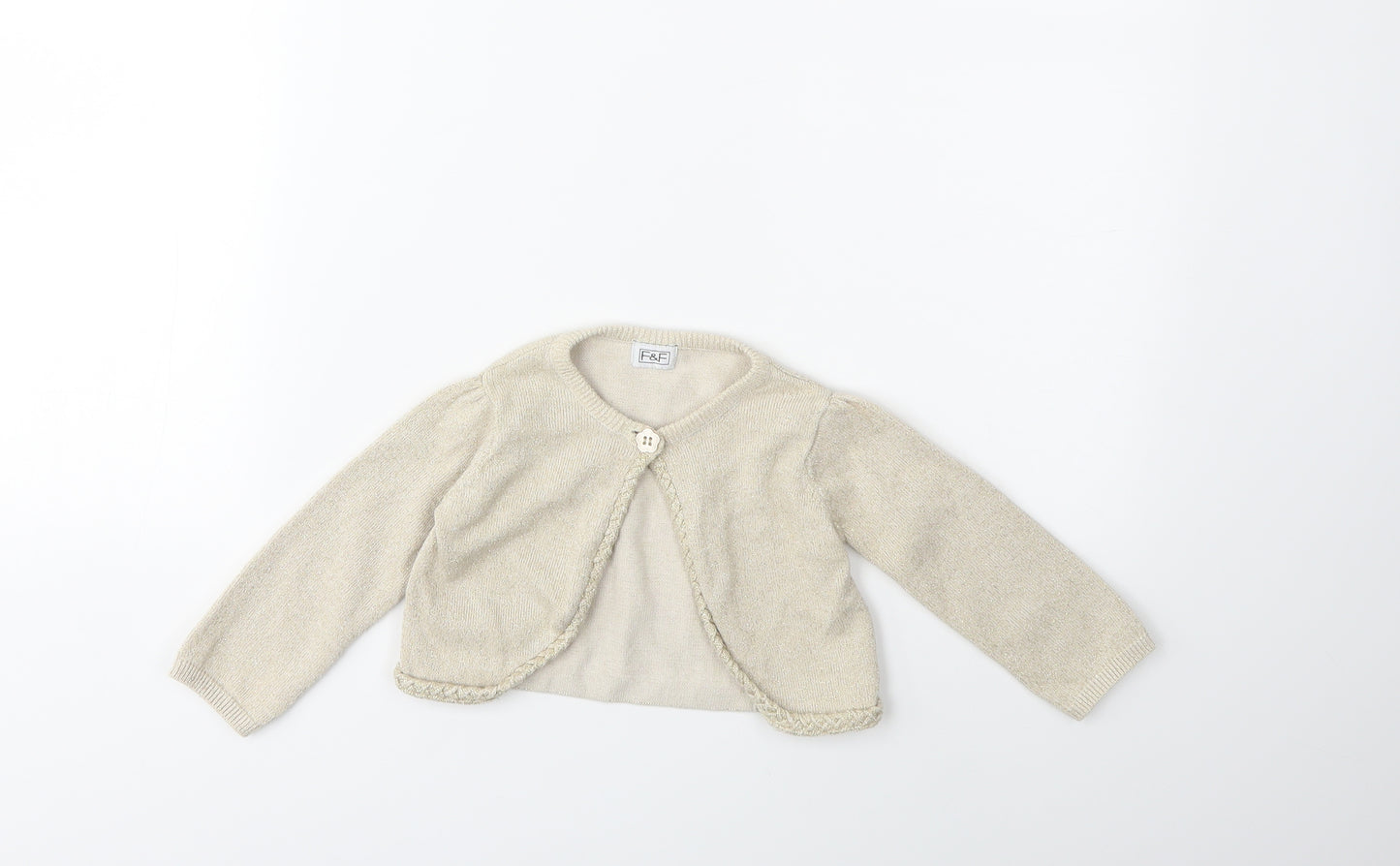 F&F Baby Gold   Cardigan Jumper Size 9-12 Months