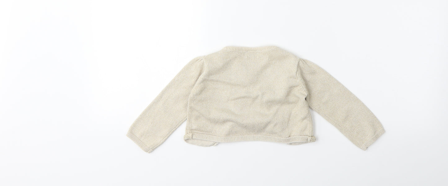 F&F Baby Gold   Cardigan Jumper Size 9-12 Months