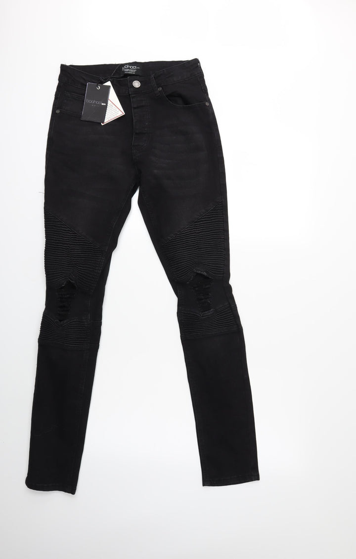 Boohoo Mens Black Denim Skinny Jeans Size 30 in L31 in