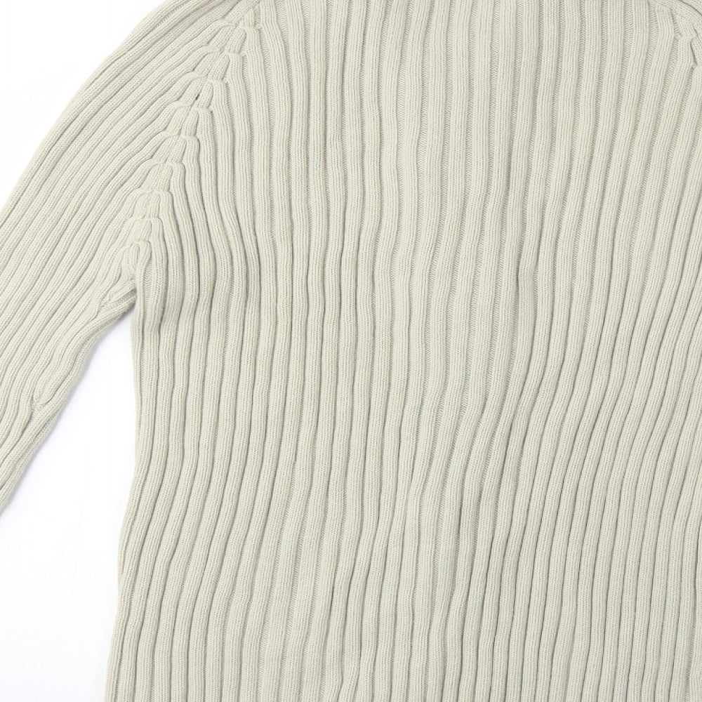 Easy Mens Beige  Knit Cardigan Jumper Size M