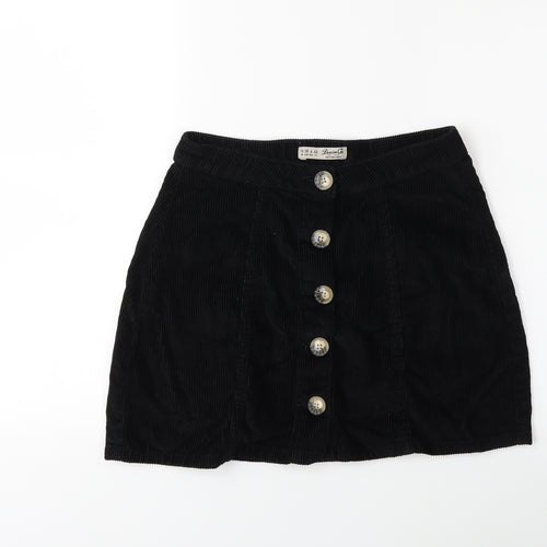 Denim & Co. Womens Black  Corduroy A-Line Skirt Size 10