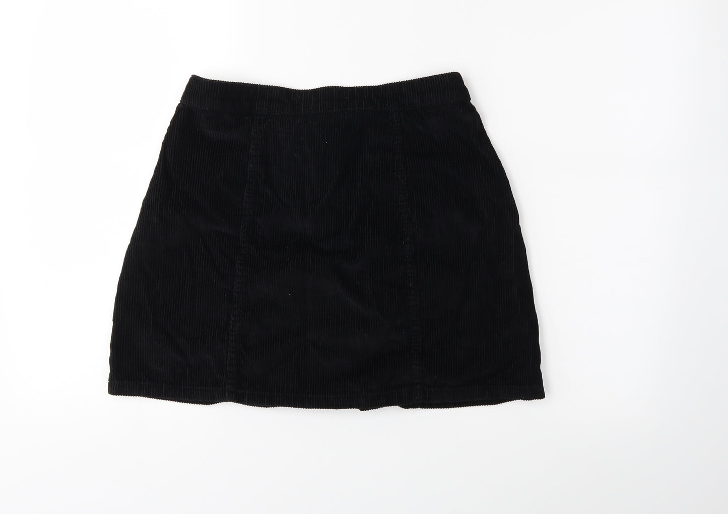 Denim & Co. Womens Black  Corduroy A-Line Skirt Size 10