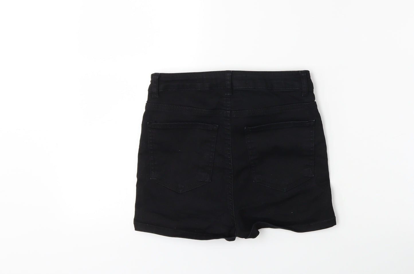 Denim & Co. Womens Black  Denim Hot Pants Shorts Size 10