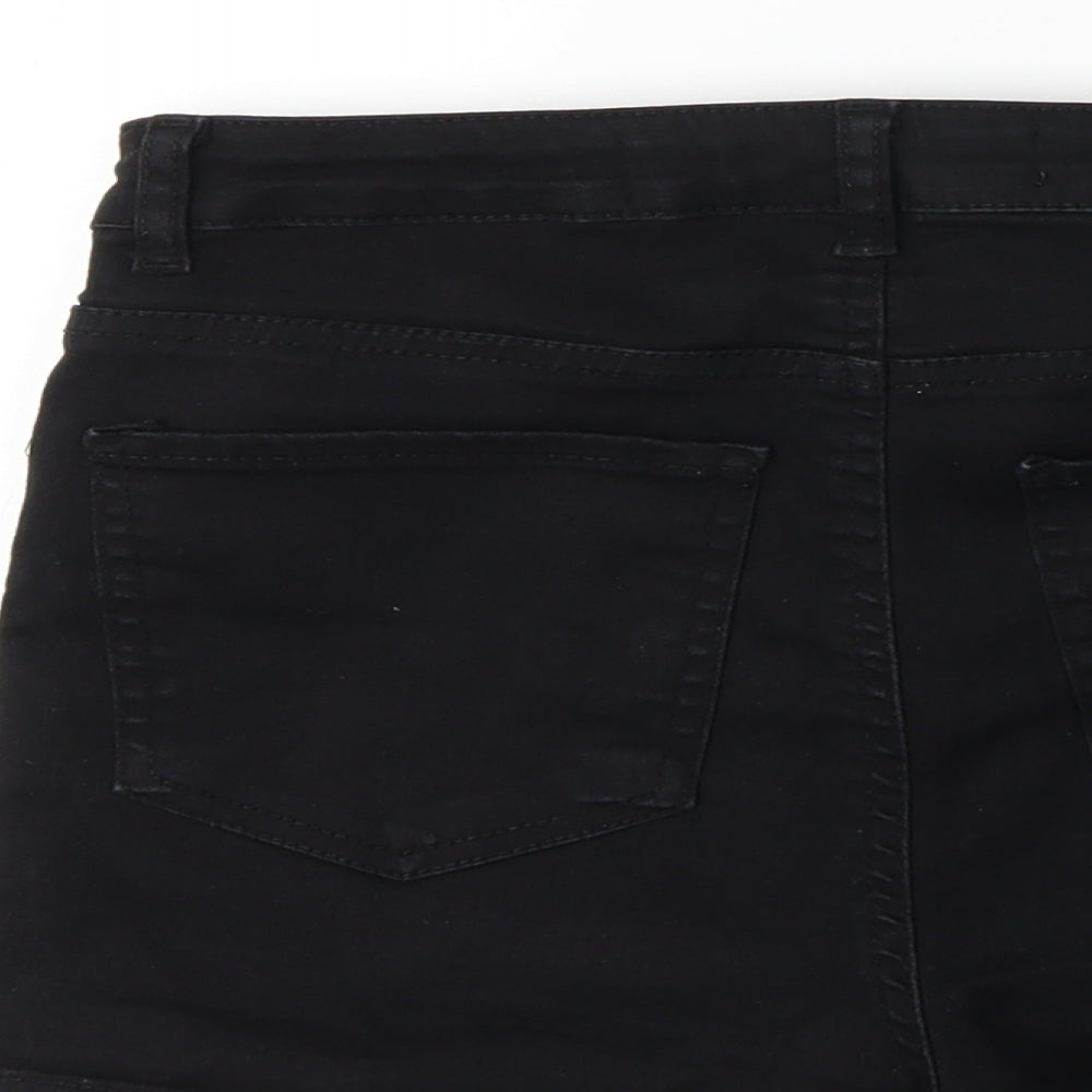 Denim & Co. Womens Black  Denim Hot Pants Shorts Size 10