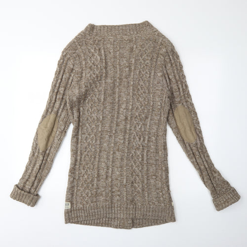 SoulCal&Co Womens Brown  Knit Cardigan Jumper Size 10