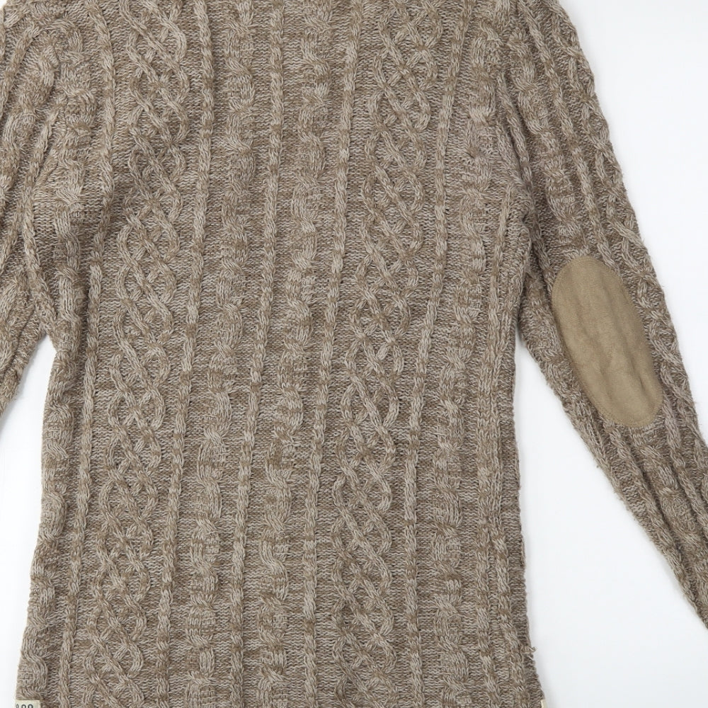 SoulCal&Co Womens Brown  Knit Cardigan Jumper Size 10