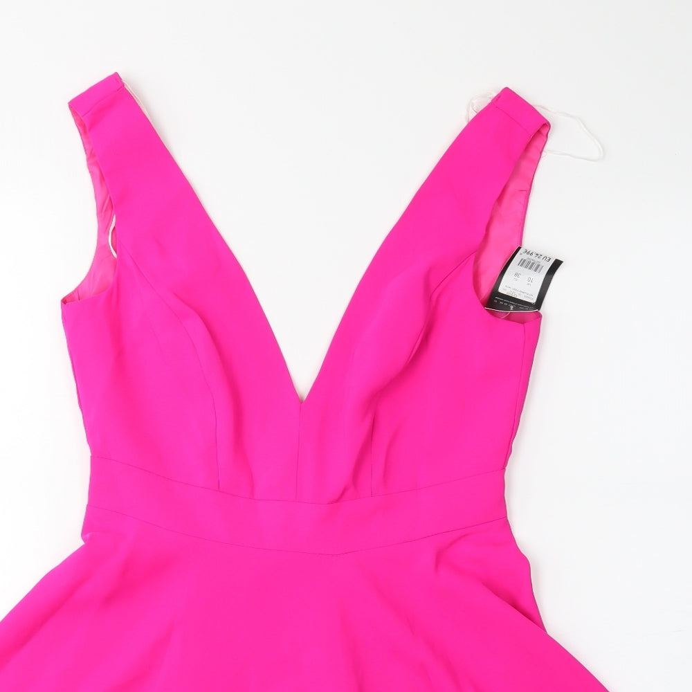New Look Womens Pink  Rayon Fit & Flare  Size 10