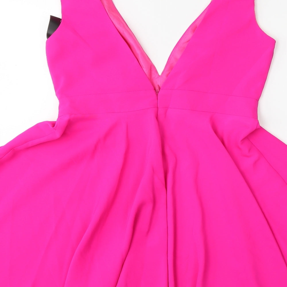 New Look Womens Pink  Rayon Fit & Flare  Size 10