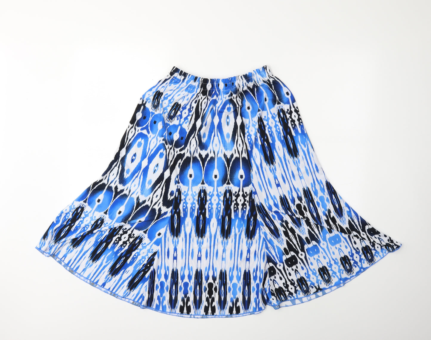 Preworn Womens Blue Geometric  Flare Skirt Size 26 in