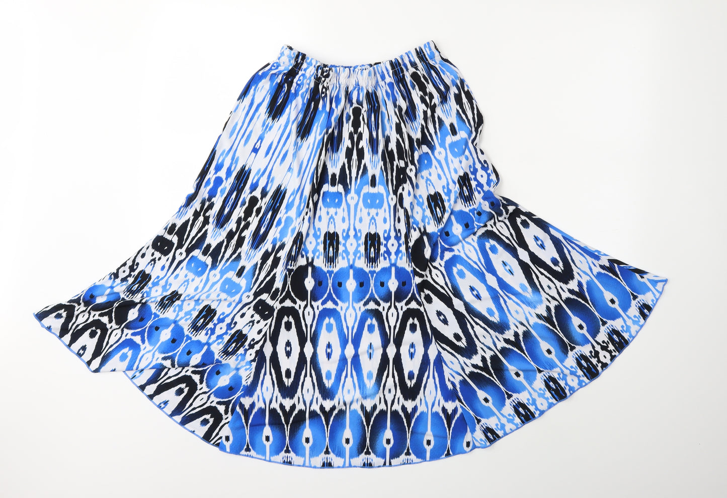 Preworn Womens Blue Geometric  Flare Skirt Size 26 in