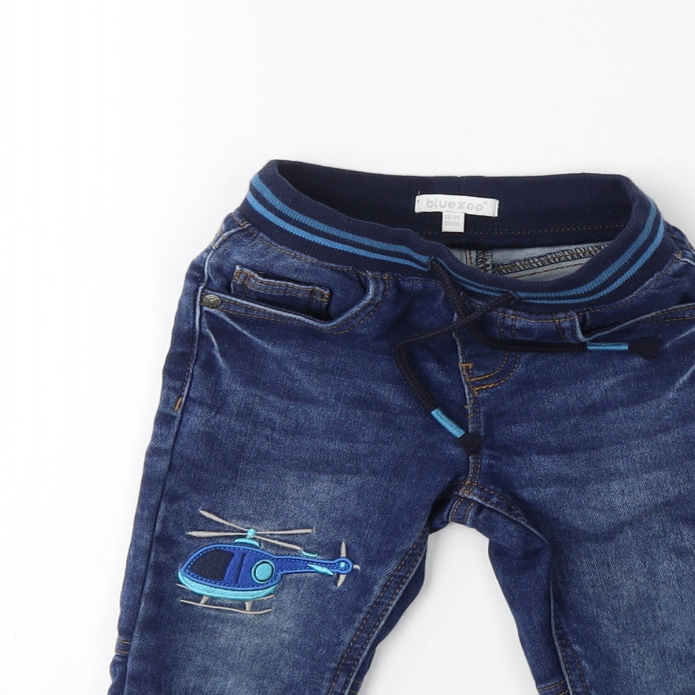 BlueZoo Boys Blue  Denim Snow Pants Jeans Size 18-24 Months