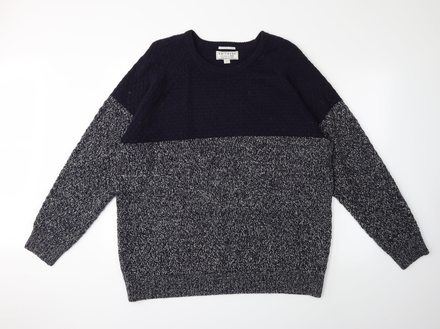 F&F Mens Blue  Knit Pullover Jumper Size 2XL