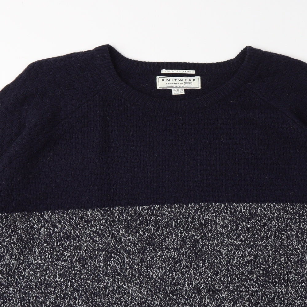 F&F Mens Blue  Knit Pullover Jumper Size 2XL
