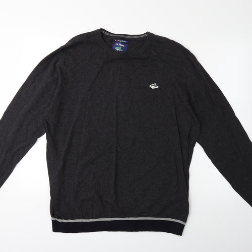 Le Shark Mens Grey  Knit Pullover Jumper Size 2XL