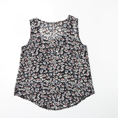 Cameo Rose Womens Black Floral  Basic Blouse Size S